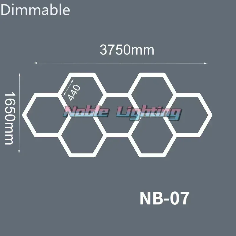Système d'éclairage LED hexagonal à intensité variable pour garage et showroom slide 12