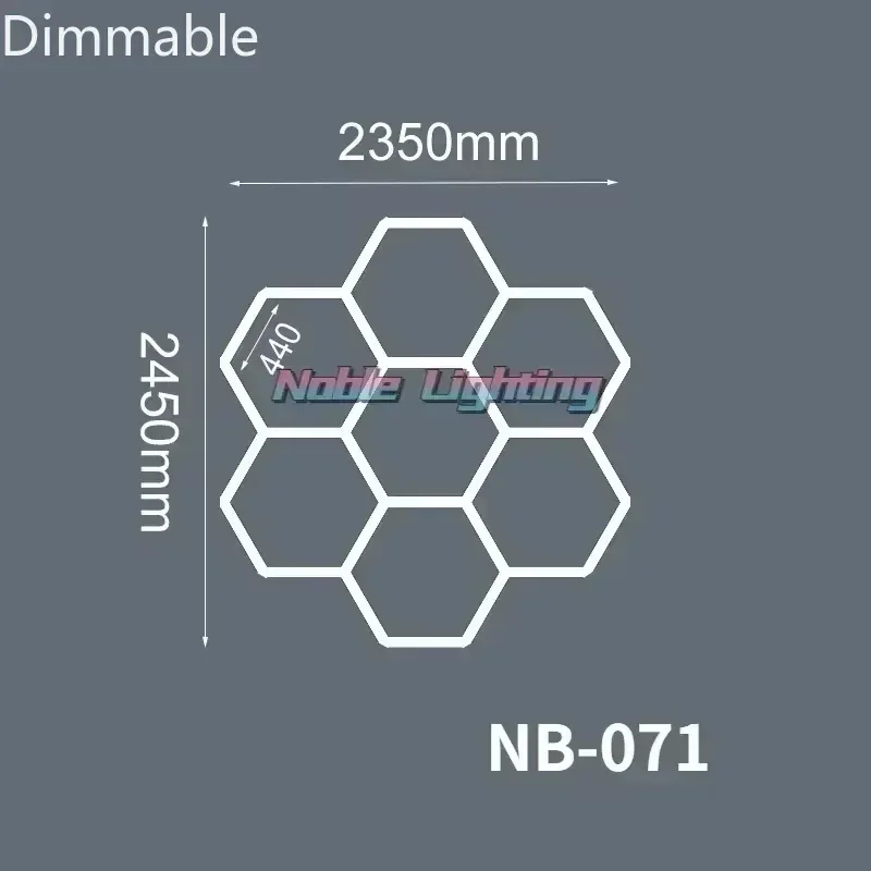 Système d'éclairage LED hexagonal à intensité variable pour garage et showroom slide 13