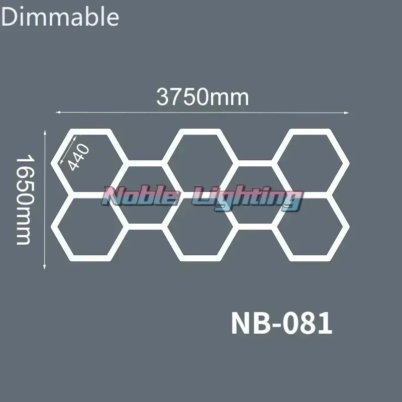Système d'éclairage LED hexagonal à intensité variable pour garage et showroom slide 19