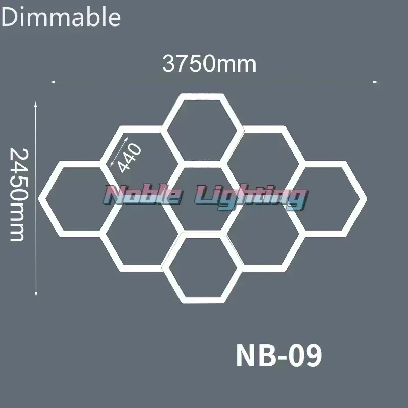 Système d'éclairage LED hexagonal à intensité variable pour garage et showroom slide 16