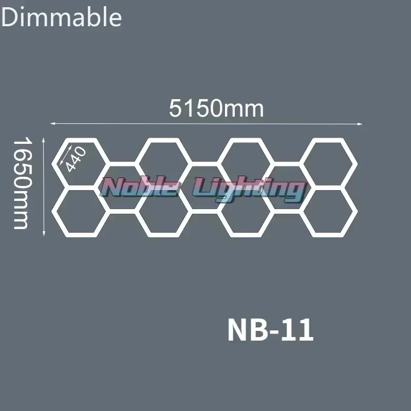 Système d'éclairage LED hexagonal à intensité variable pour garage et showroom slide 17