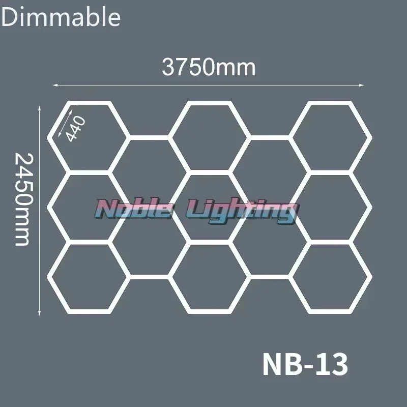 Système d'éclairage LED hexagonal à intensité variable pour garage et showroom slide 22