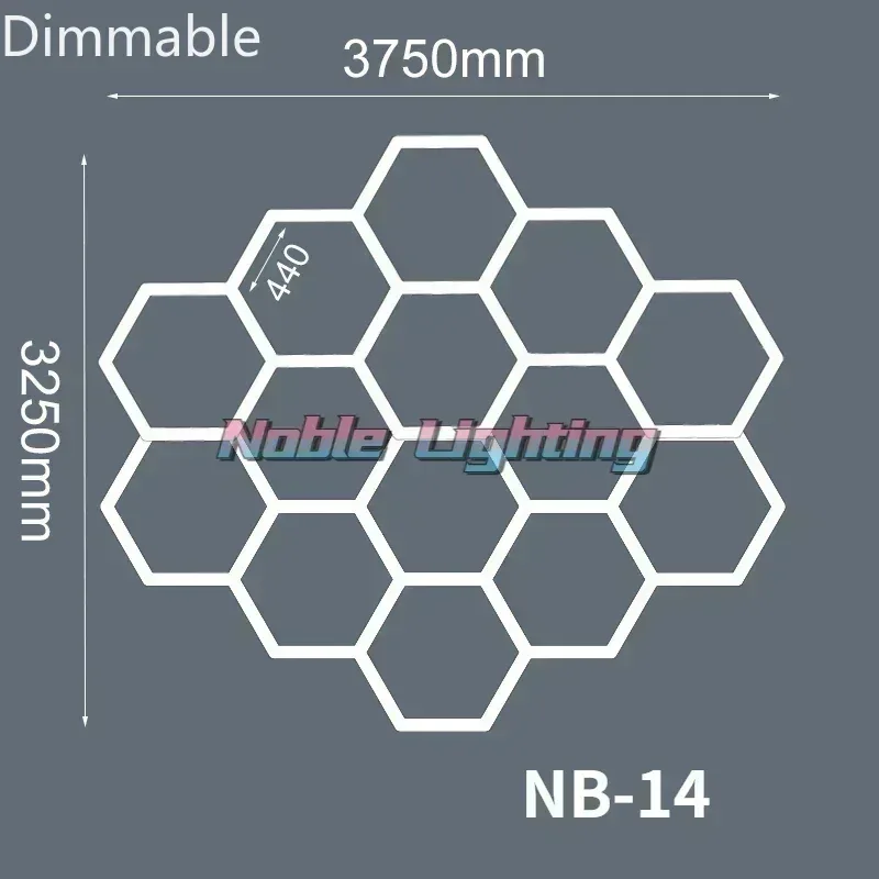 Système d'éclairage LED hexagonal à intensité variable pour garage et showroom slide 23