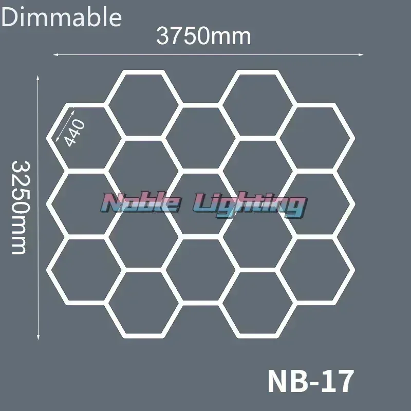 Système d'éclairage LED hexagonal à intensité variable pour garage et showroom slide 20