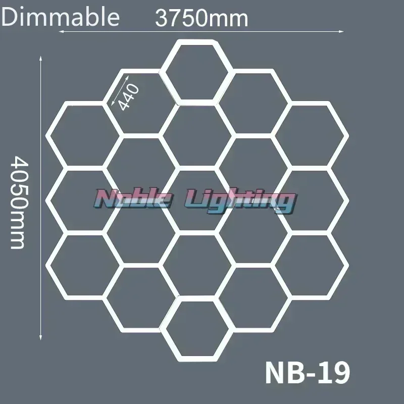 Système d'éclairage LED hexagonal à intensité variable pour garage et showroom slide 21