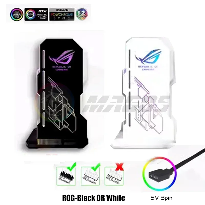 Support de carte graphique vertical 40S avec synchronisation ARGB 5V - Noir/Blanc slide 13