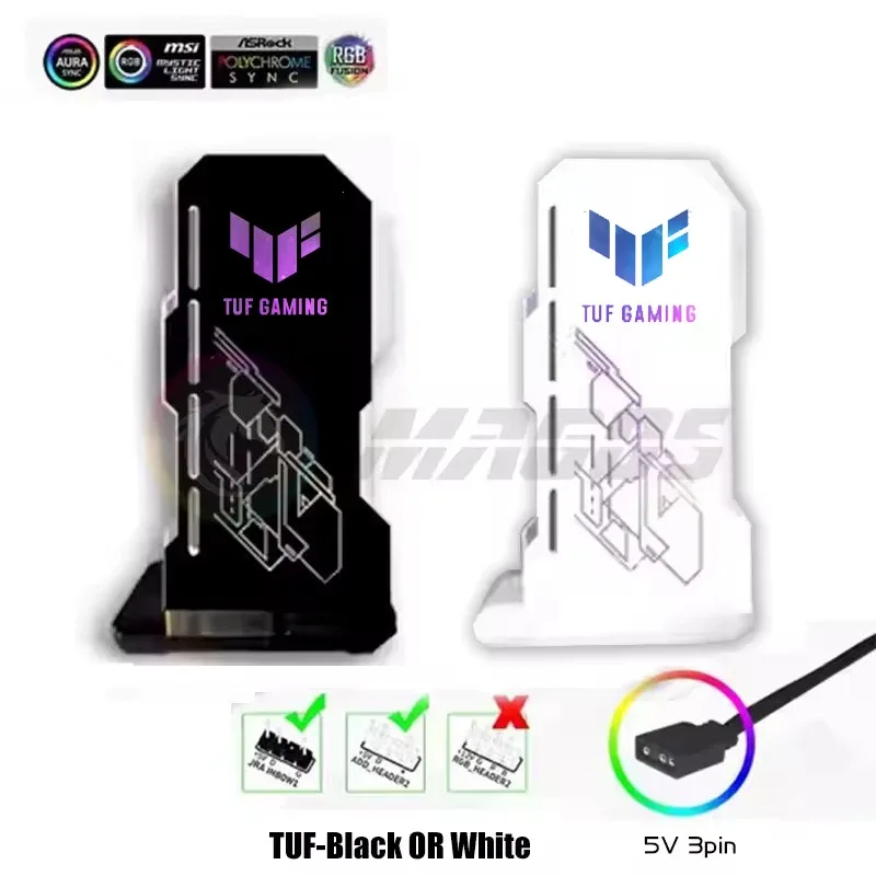 Support de carte graphique vertical 40S avec synchronisation ARGB 5V - Noir/Blanc slide 8