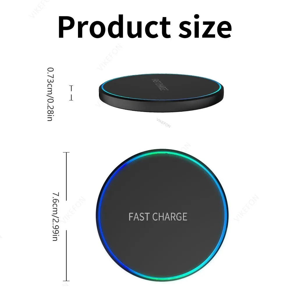 Mini station de charge rapide sans fil avec support LED slide 6