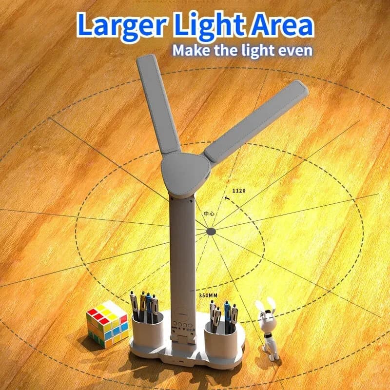 Lampe de bureau LED pliable à double tête avec horloge et calendrier - Image 3