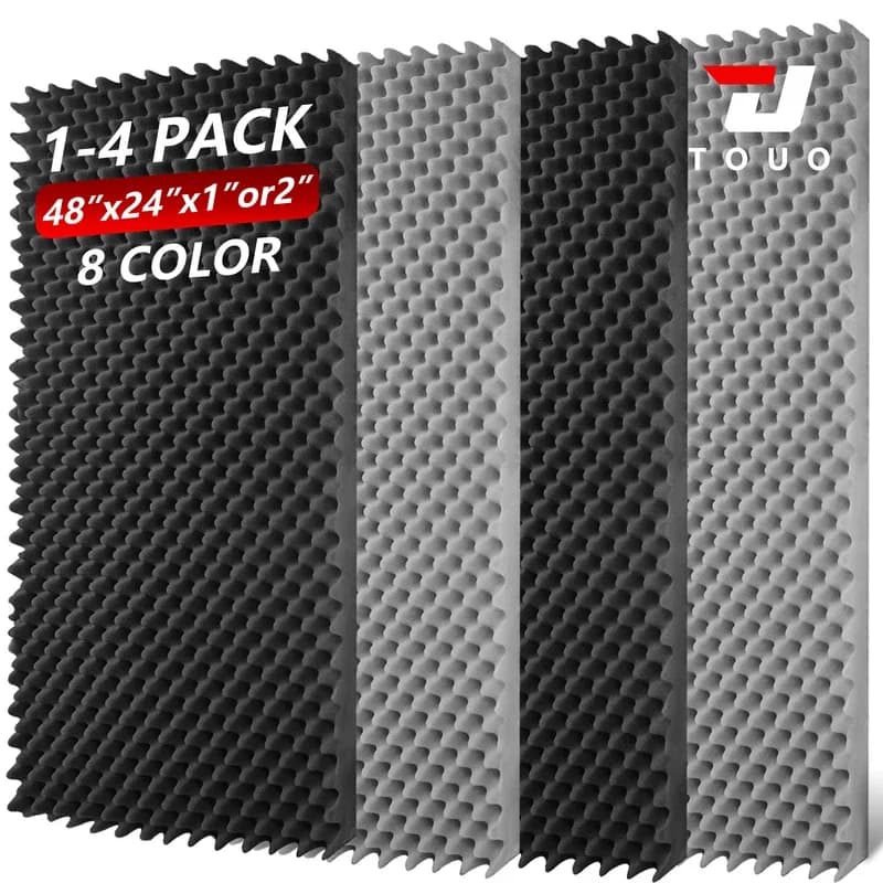 TOUO - Panneaux Acoustiques Muraux en Mousse, 120 x 60 cm, Insonorisation pour Home Cinéma