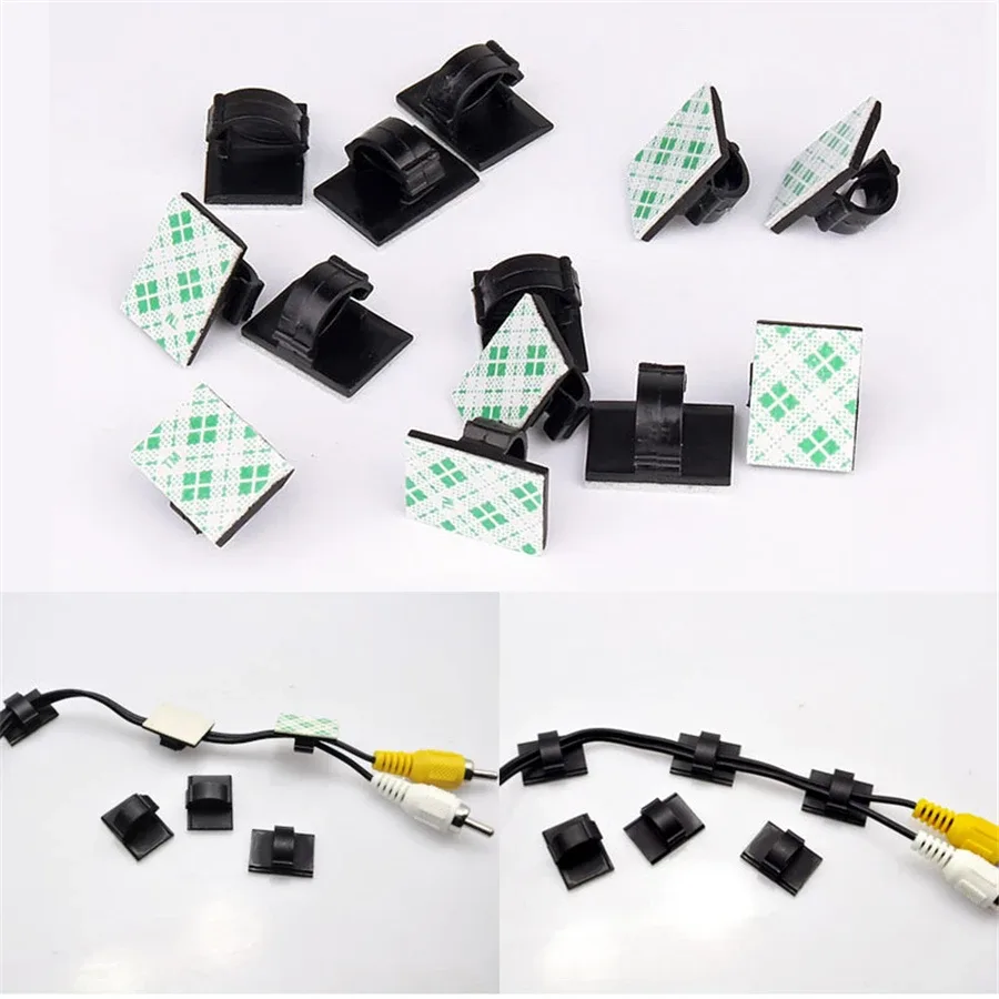 Clips adhésifs de gestion de câbles pour voiture et bureau - Lot de 20/50 pièces - Image 2