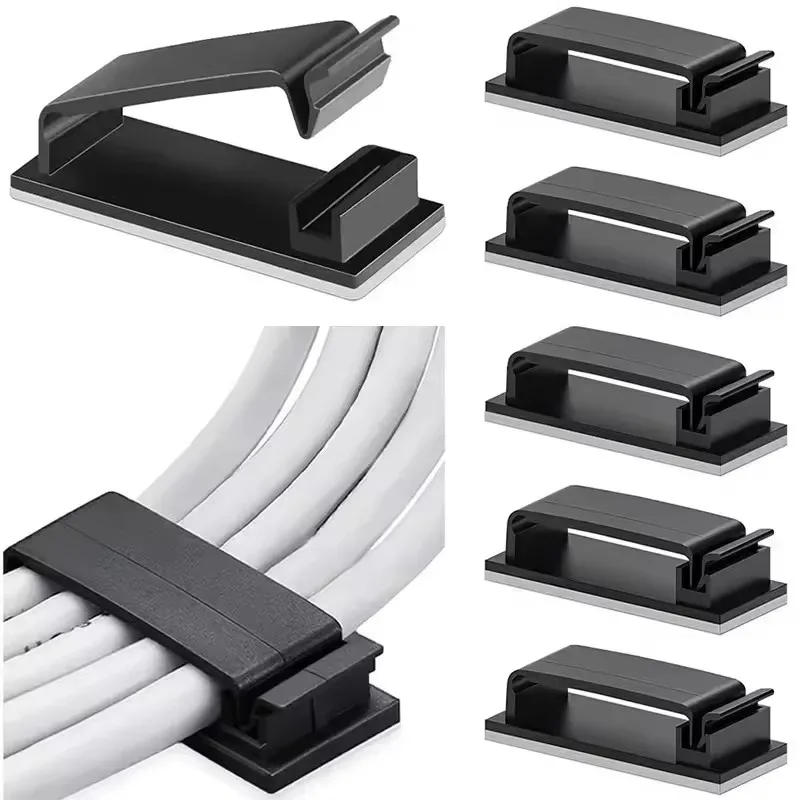 Organisateur de câbles auto-adhésif et clips de fixation pour bureau et voiture - Image 1