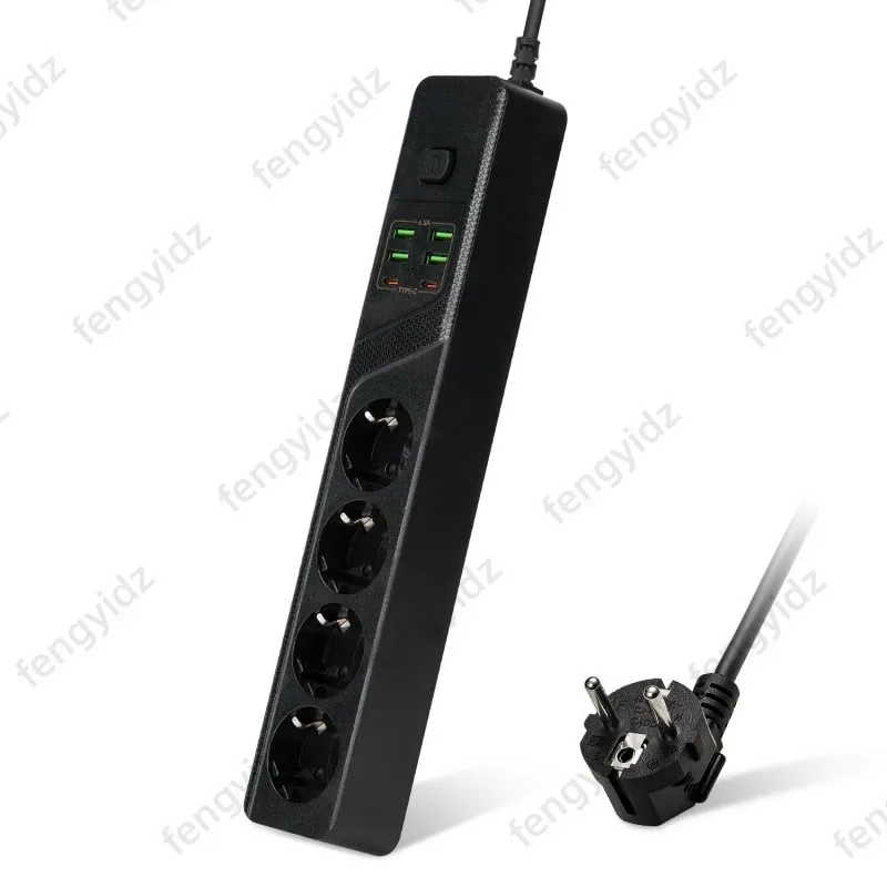 Multiprise 4 prises EU avec 4 ports USB (dont 2 USB-C) et protection contre les surcharges - Image 2