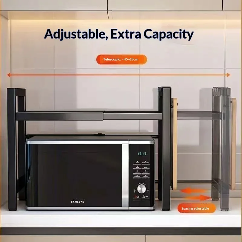 Étagère de cuisine extensible pour micro-ondes et four slide 3
