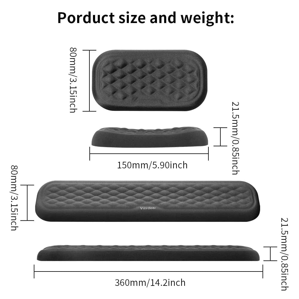Repose-poignets ergonomiques en mousse à mémoire de forme pour clavier et souris slide 9