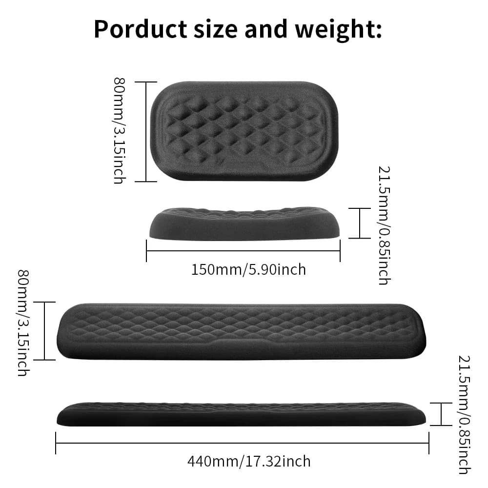 Repose-poignets ergonomiques en mousse à mémoire de forme pour clavier et souris slide 7