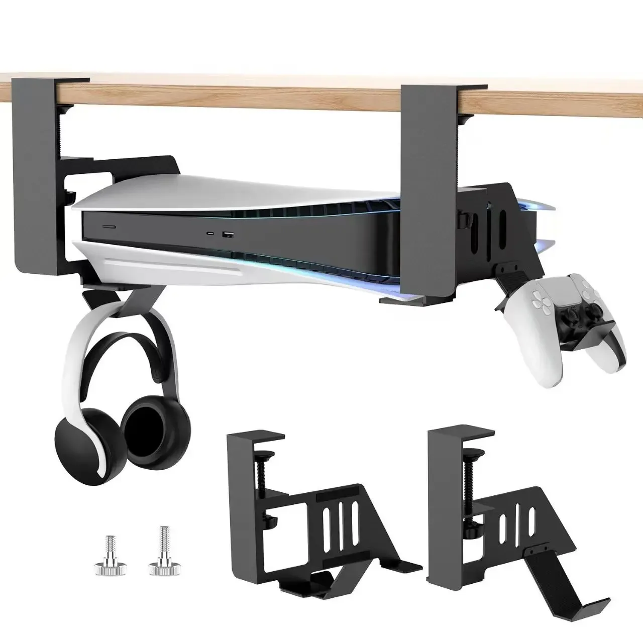 Support horizontal sous bureau pour PS5, PS5 Slim et PS5 Pro (Éditions Standard et Numérique) - Image 1