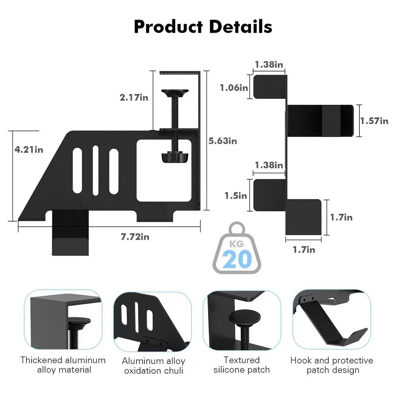 Support horizontal sous bureau pour PS5, PS5 Slim et PS5 Pro (Éditions Standard et Numérique) slide 7