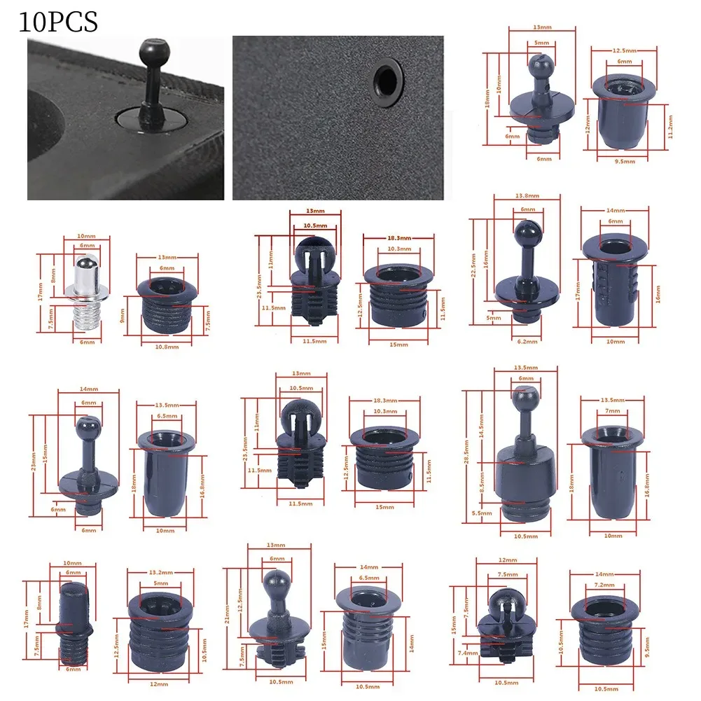 Kit de 10 attaches à rotule pour grille de haut-parleur - Image 6