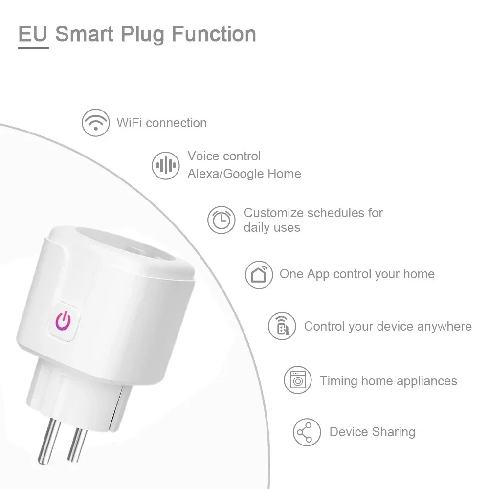 Prise Connectée WiFi 16A Tuya - Compatible Alexa et Google Assistant - Image 3