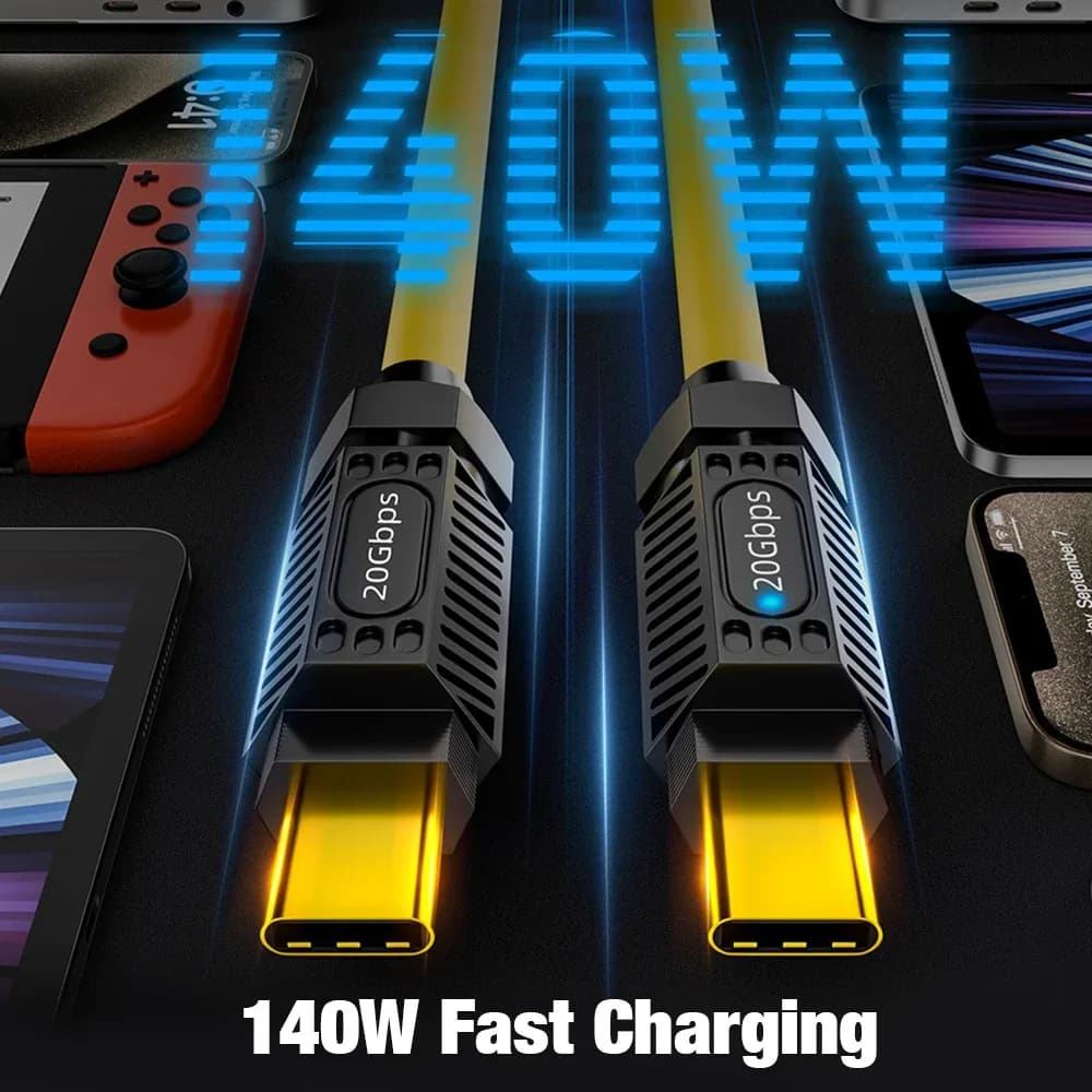 Câble USB-C vers USB-C 3.2 Gen 2 Spirale - Charge Rapide 140W - Vidéo 8K@60Hz - Image 3
