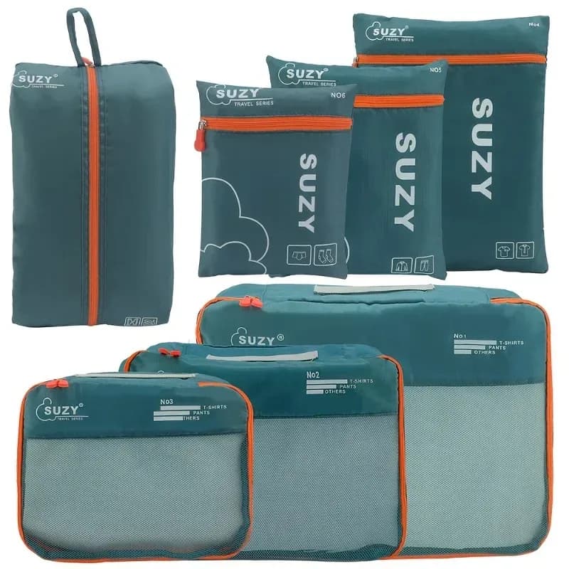 Organiseurs de valise - Lot de 7 cubes de rangement de voyage en maille respirante - Image 6