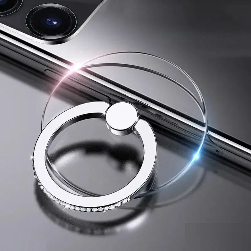 Support bague pour smartphone en forme de diamant transparent - Rotation 360° - Image 2