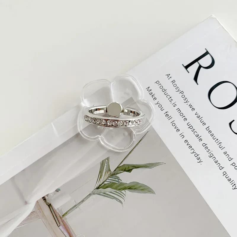 Support bague pour smartphone en forme de diamant transparent - Rotation 360° slide 7