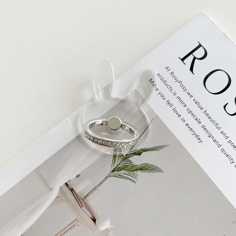 Support bague pour smartphone en forme de diamant transparent - Rotation 360° slide 8