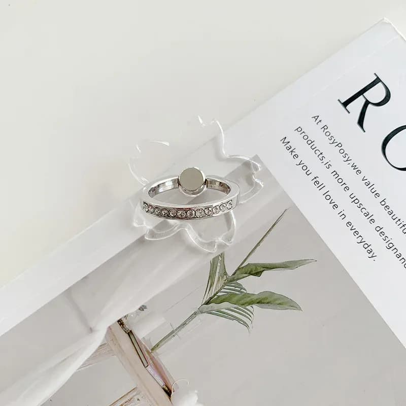 Support bague pour smartphone en forme de diamant transparent - Rotation 360° slide 9