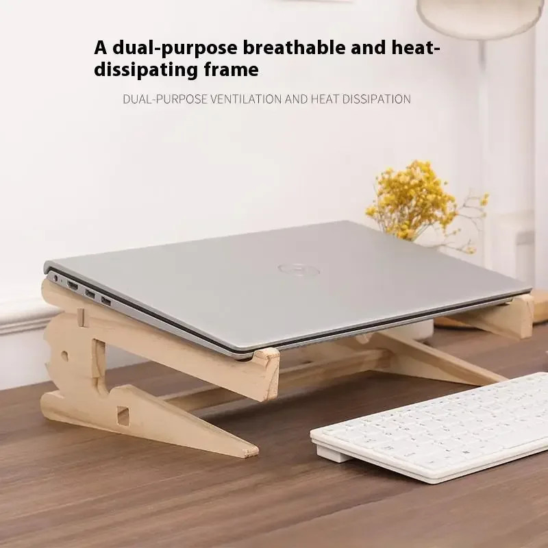 Support d'ordinateur portable en bois avec base renforcée - Image 3