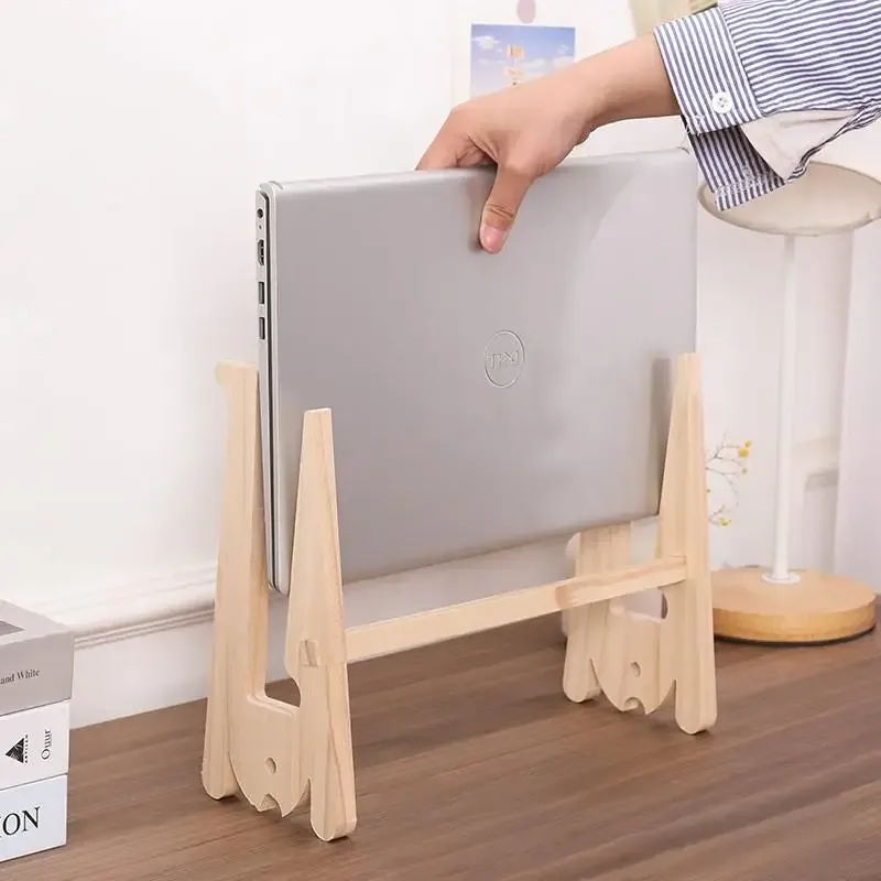Support d'ordinateur portable en bois avec base renforcée - Image 4