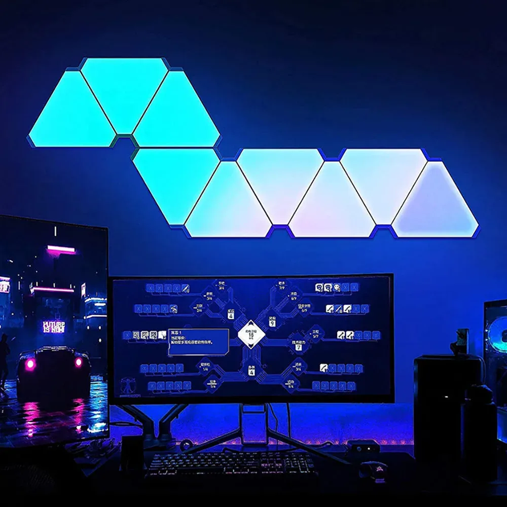 Applique murale LED triangulaire intelligente RGB avec synchronisation musicale - Image 1