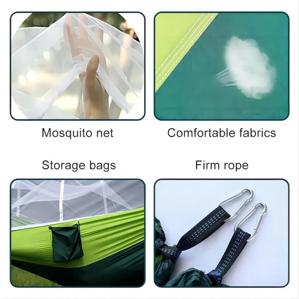 Hamac de camping double avec moustiquaire intégrée slide 6
