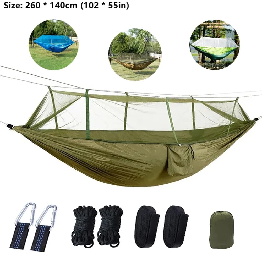 Hamac de camping double avec moustiquaire intégrée