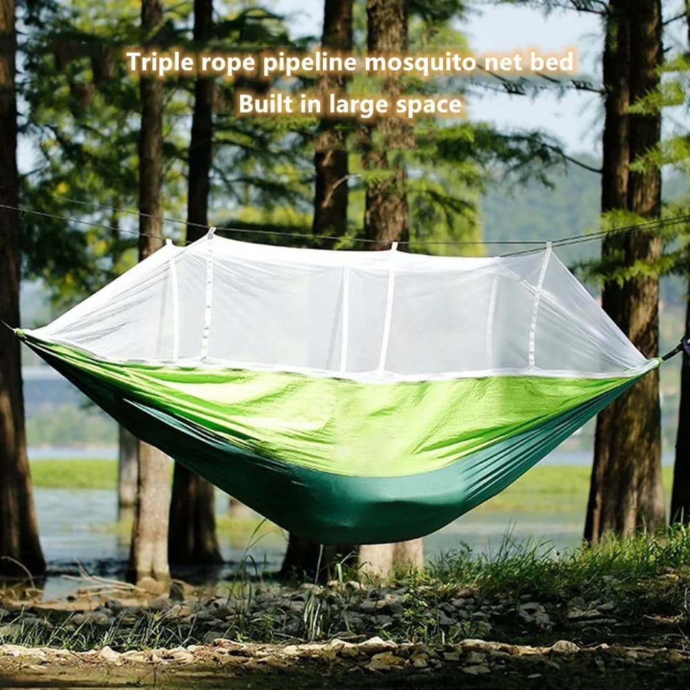 Hamac de camping double avec moustiquaire intégrée slide 3