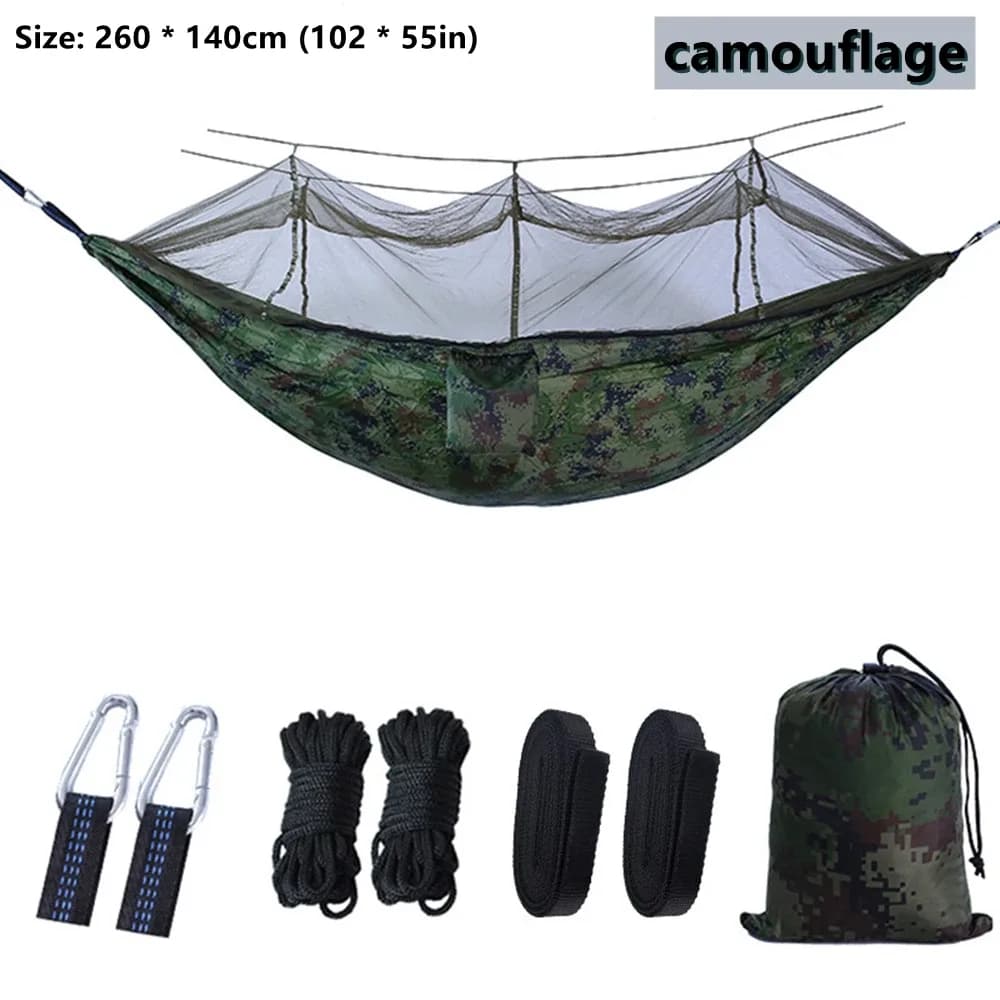 Hamac de camping double avec moustiquaire intégrée slide 11