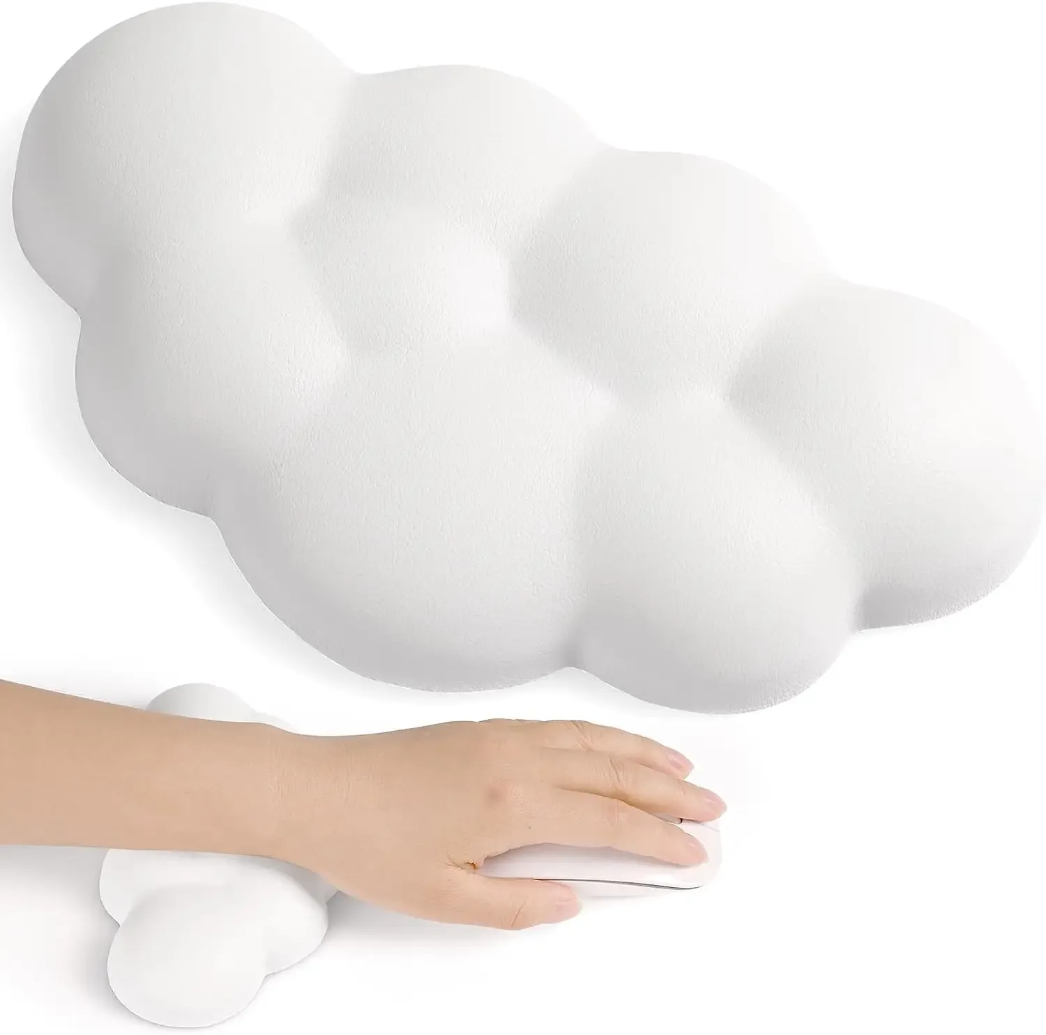 Repose-poignet ergonomique en forme de nuage pour clavier, cuir souple et mousse à mémoire de forme - Image 5