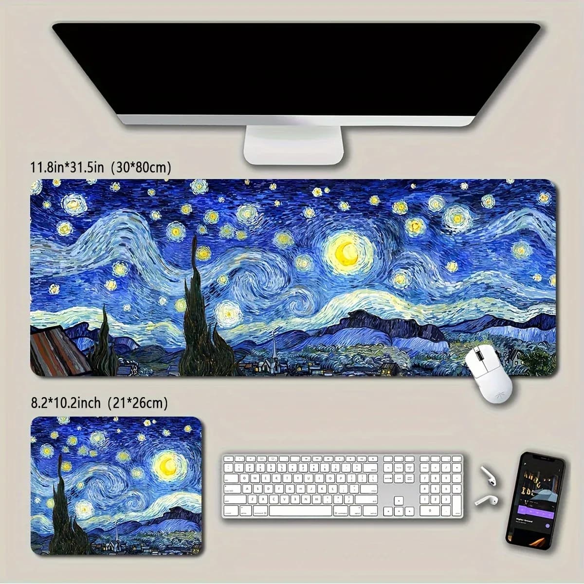 Tapis de souris XXL Van Gogh - La Nuit étoilée