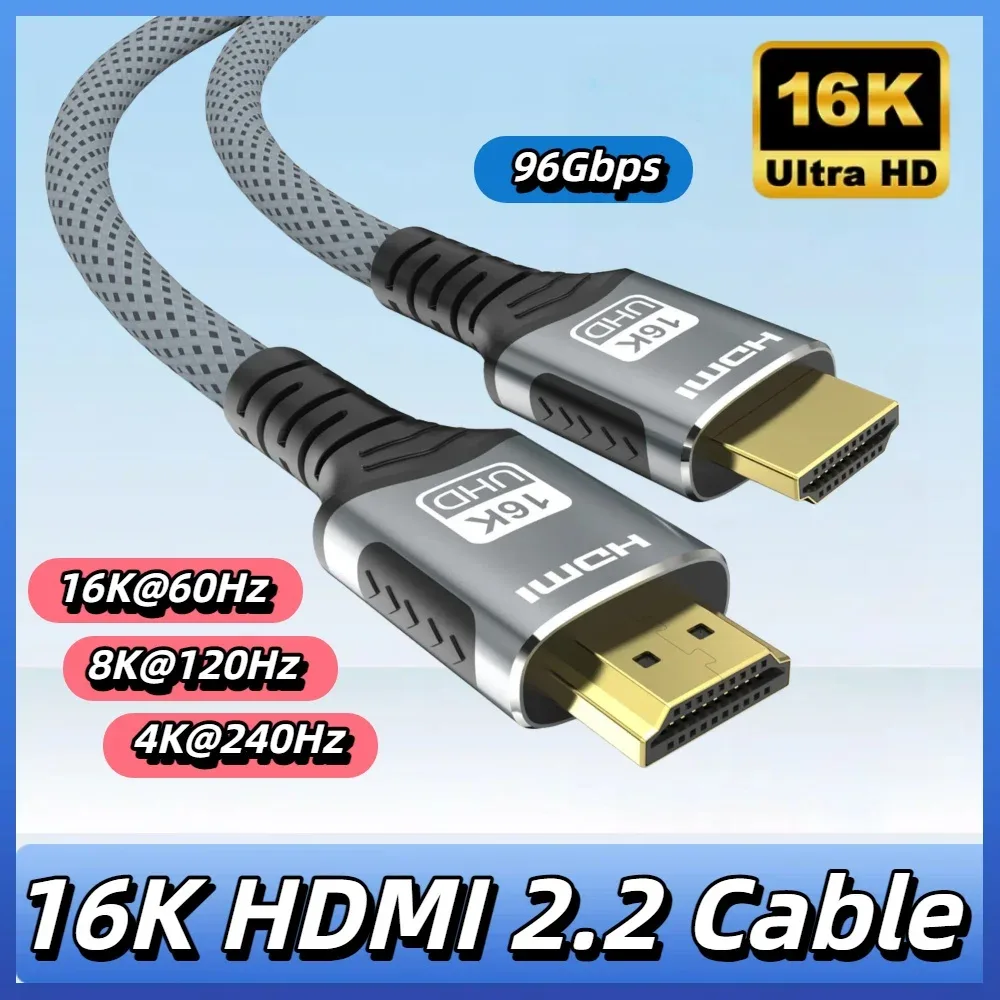 Câble HDMI 2.2 Tressé Ultra Haute Vitesse 16K (96 Gbps) - Compatible 16K@60Hz, 8K@120Hz, 4K@240Hz, HDR UHD 12 bits slide 8