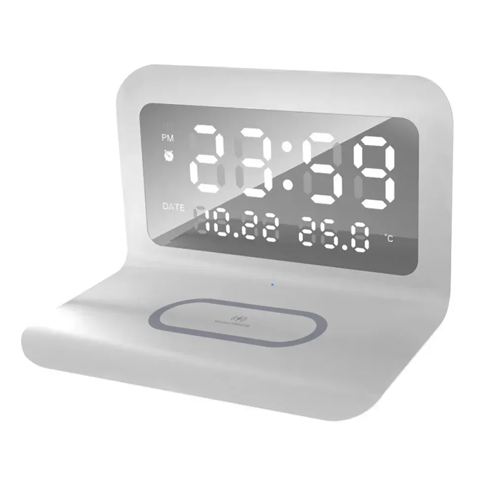 Station de charge sans fil rapide avec réveil et thermomètre - Compatible Qi slide 8