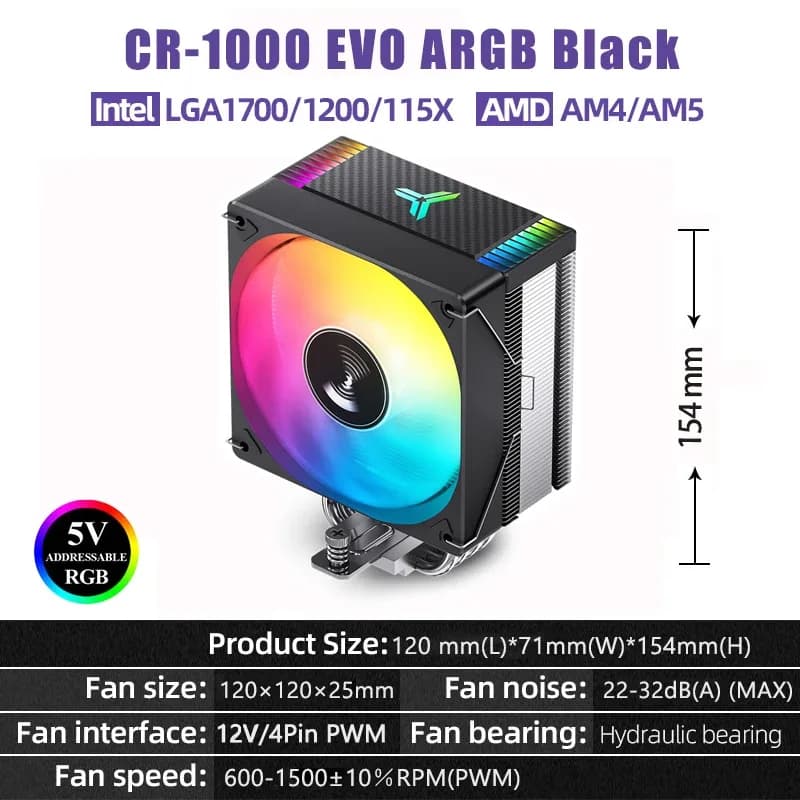JONSBO CR-1000 EVO - Ventirad CPU - 4 Caloducs - TDP 220W - Compatible LGA 1700/1200/115X et AM5 slide 7