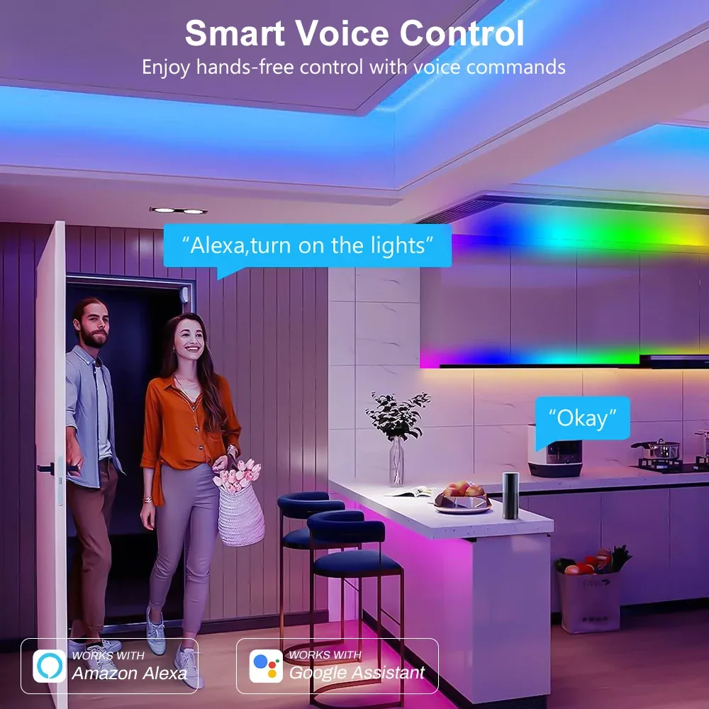Ruban LED COB RGB-IC Adressable WiFi Tuya - Compatible Alexa & Google Home - Kit 10m à 25m - Image 5