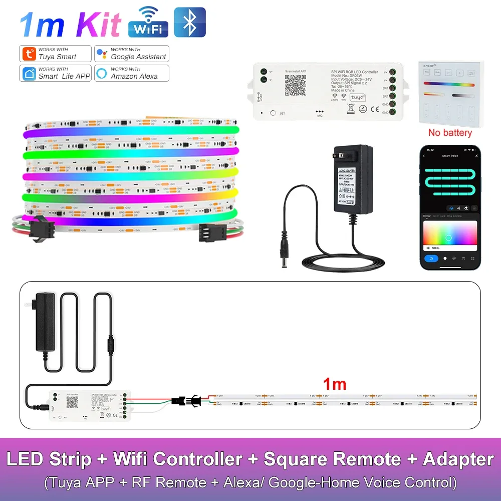 Ruban LED COB RGB-IC Adressable WiFi Tuya - Compatible Alexa & Google Home - Kit 10m à 25m slide 23