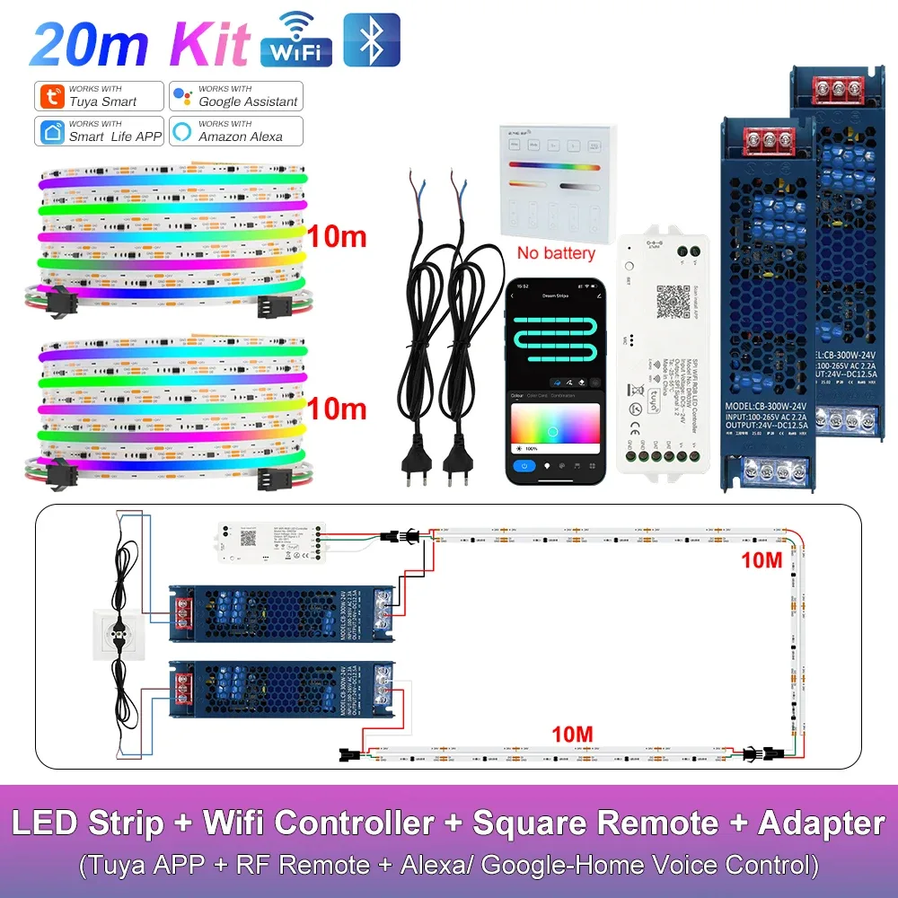 Ruban LED COB RGB-IC Adressable WiFi Tuya - Compatible Alexa & Google Home - Kit 10m à 25m slide 29