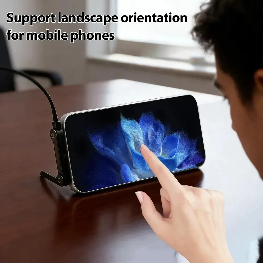 Câble USB-C vers USB-C 240W Charge Rapide avec Connecteur à 90° et Support Téléphone - 1m/1,5m/2m - Image 5