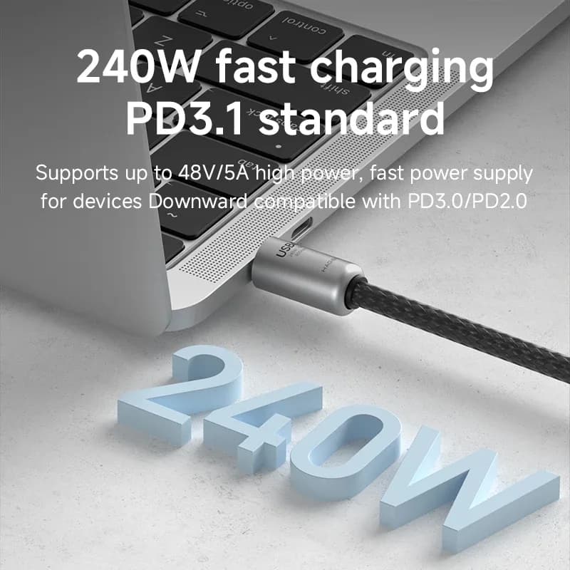 Hagibis Câble USB4 Court USB-C vers USB-C 240W 80Gbps - Format Porte-clés et Dragonne - Image 3