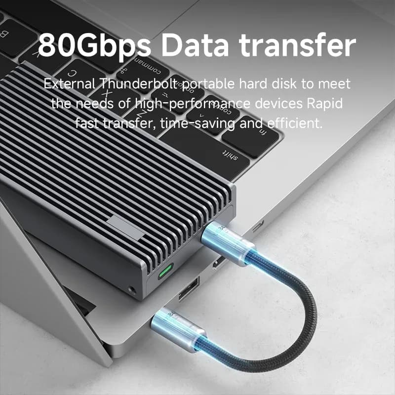 Hagibis Câble USB4 Court USB-C vers USB-C 240W 80Gbps - Format Porte-clés et Dragonne - Image 5