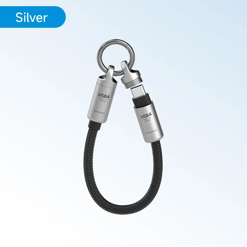 Hagibis Câble USB4 Court USB-C vers USB-C 240W 80Gbps - Format Porte-clés et Dragonne slide 9