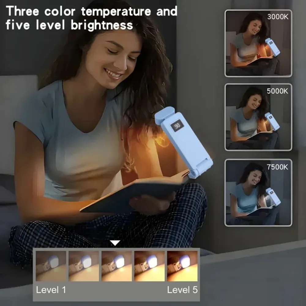 Lampe de lecture LED pliable à clipser avec protection oculaire - Image 6
